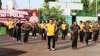 Apel dan Olahraga Bersama TNI-Polri Brebes