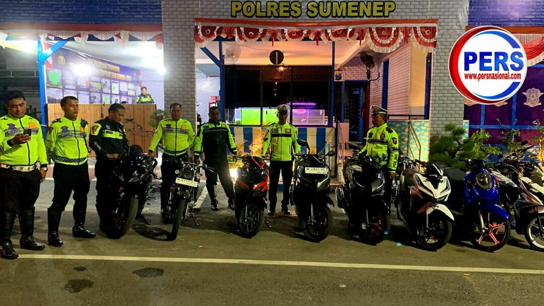 Satlantas Polres Sumenep Kembali Amankan Puluhan R2 Berknalpot Brong Yang Digunakan Balap Liar