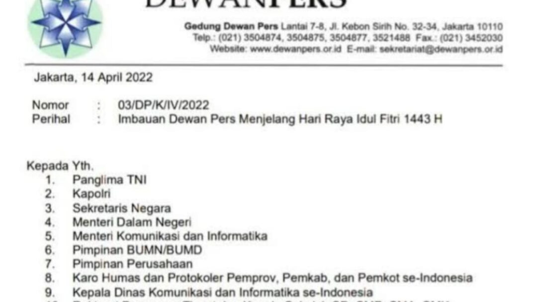 Direktur Media CMN Nilai Surat Edaran Dewan Pers Himbau Instansi Tidak Layani Pemberian THR Adalah Tindakan Ngawur Dan Fitnah