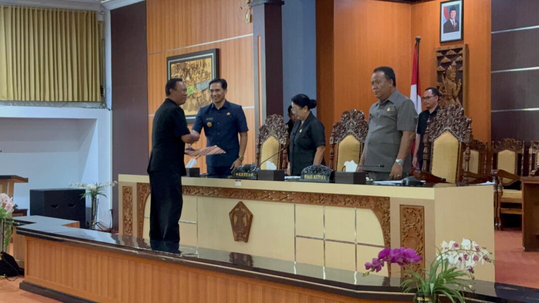 DPRD Kabupaten Jembrana Gelar Rapat Paripurna V Masa Sidang I Tahun 2024-2025 Bahas Ranperda Penanggulangan Bencana dan Perlindungan Lahan Pertanian