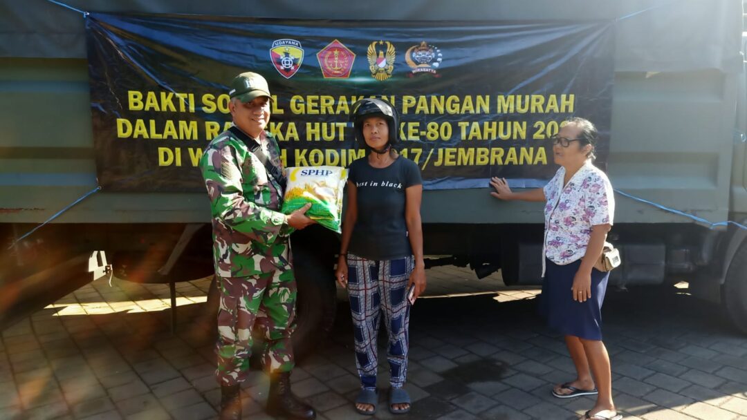 Sambut HUT Ke-80 TNI: Kodim 1617/Jembrana Gelar Gerakan Pangan Murah, Ringankan Beban Masyarakat